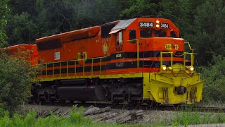 Huron and Eastern Railway Train 701 with HESR 3484 and HESR 3390 - Fosters Mi