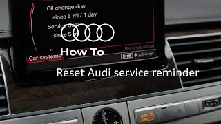 Audi Oil and Service Reset via VCDS for A6 A7 A8 Q7