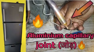 Aluminium capillary tube joint in drier (filter) | 3 door fridge | silver joint