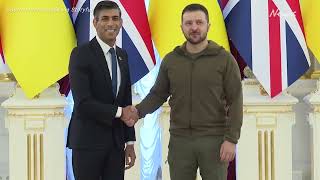 UK Prime Minister Rishi Sunak arrives in Ukraine to meet Volodymyr Zelensky