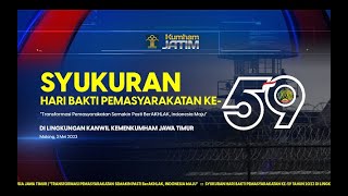 SYUKURAN HARI BAKTI PEMASYARAKATAN KE-59 TAHUN 2023 | KANWIL KEMENKUMHAM JATIM | MALANG 2 MEI 2023