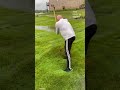 man pops a water filled bubble under the grass in his backyard 😲. credit newsflare