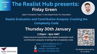 Realist Evaluation and Contribution Analysis Cracking the Complexity Code