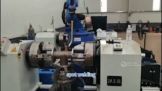 Pipe flange robotic welding station