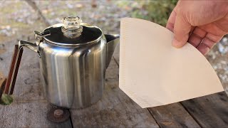 【裏技】パーコレーターをキレイに使う方法 / ドリップフィルターを使う / Tricks to keep percolator clean with a drip paper filter