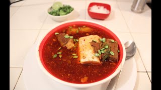 Huaxmole de Res |Caldo Rojo con Guajes|