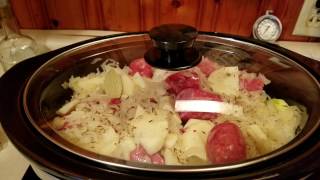 Polish  Kraut and Kielbasa with Apples  - Slow Cooker