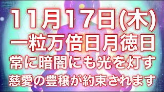 11月17日(木)一粒万倍日月徳日🌾大大吉開運波動調整で超強運引き寄せ体質化 願いが叶う音楽速報超強力な波動おくり注意⚠️【聴くだけでo.k.】果てしない幸福が続く、終わらない幸運を引き寄せるBGM