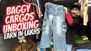 UNBOXING: Full baggy cargos thrifted edition | how to start thrift store online in india | thrifting