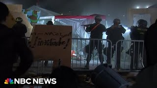 Protesters detained as police start to clear the UCLA encampment
