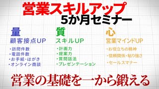 経営感覚を持った真の営業パーソンへ「営業スキルアップ５か月セミナー」