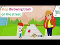 Don't throw trash everywhere, Lucas - English Comedy Animated - Lucas English