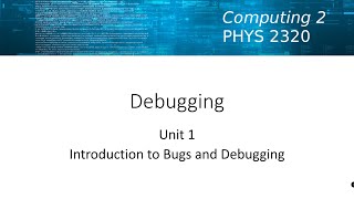 PHYS2320 Debugging Unit 1 Part 1