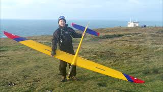 Valenta Volcano in 33knts - RC Slope Soaring - St  Agnes Head