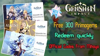 NEW OFFICIAL REDEEM CODES BY MIHOYO || Genshin Impact || Orion
