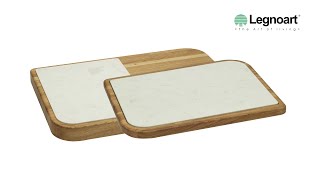 CHEESE PLACE - Oak Wood Cheese Plate with Marble Insert