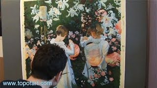 Art Reproduction (John Singer Sargent - Carnation, Lily, Lily, Rose) Hand-Painted Step by Step