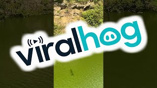 Double Zipline River Dive || ViralHog