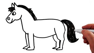 How to Draw a Horse Step by Step Very Easy / Drawing on a Whiteboard