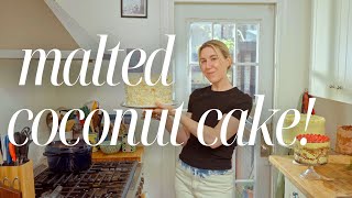 Malted Coconut Cake | Making My Wedding Cakes Part I!