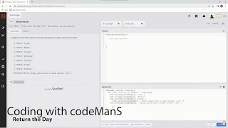 Codewars 8 kyu Return the Day JavaScript