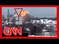 Video shows Russian military plane crash near Ukrainian border