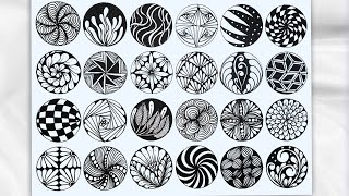 24 Zentangle Patterns || How  To Draw Zentangle Patterns For Beginners