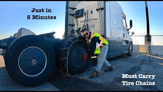 How to put TIRE CHAINS on Semi Truck in winter conditions | yeh Galti mat krna ! Canada