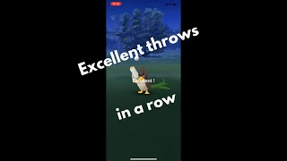 Pokémon GO - Excellent throws in a row to Galarian Farfetch'd,second Pokémon'broke free  #Shorts