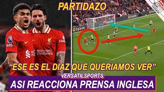 ASI REACCIONA PRENSA INGLESA a ASISTENCIA de LUIS DIAZ LIVERPOOL vs NEWCASTLE