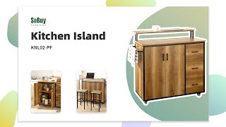 SoBuy Kitchen Island | kitchen storage trolley | kitchen cart | Mobile kitchen island | KNL02-PF