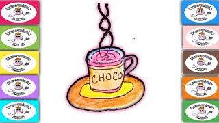 How to Draw a Hot Chocolate ccup for Kids / #drawing #color
