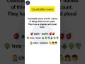 countable and uncountable nouns shorts englishgrammar ytshorts learnenglish