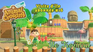 VISITE D'UNE MAGNIFIQUE ÎLE TROPICALE sur Animal Crossing 🌴!!! Visite d'îles d'abonnés #16