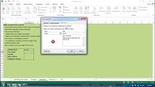 Exercise 1 - Excel data validation