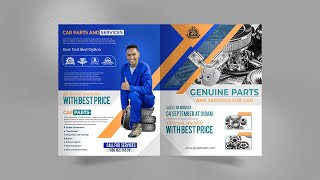 Professional square BI Fold Brochure Tutorial | Adobe Photoshop Template