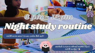 Productive midnight study routine 🌜|| අකමැති Subjects මෙහෙම පාඩම් කරන්න || Sinhala Study vlog 📚