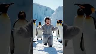 Cute baby dancing in penguin costume #cute #funny #dance #penguin #youtube #shorts #babydance #fyp