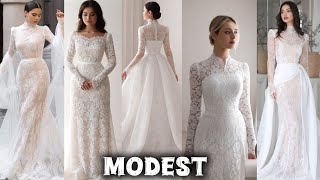 Modest Wedding Dresses Lace High necks and long sleeved wedding dresses