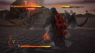 夕暮海戦 バーニングゴジラ VS スペースゴジラ VS メカギドラ【Godzilla  VS  PS4】