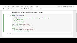 Day 13 : Python Program to Check whether a given year is a Leap Year
