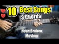 10 Best Songs - 3 Open Chords - 💔 Heart Broken Mashup 💔 -Anyone Can Play - Most Easy Guitar Chords