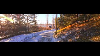 Ultrawide Sunshine Winter Cycling in 32:9