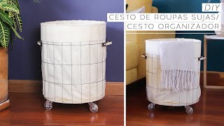 DIY Cesto de Roupa Suja : Cesto Organizador de Alambrado