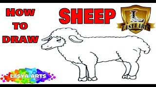 How to draw a Sheep Step by Step | Sheep Drawing Lesson | How To Draw  Cartoon Sheep | Lasyachalmeti