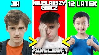 TO ZDECYDOWANIE NAJSŁABSZY GRACZ W MINECRAFT! POKONAŁ GO 12 LATEK!