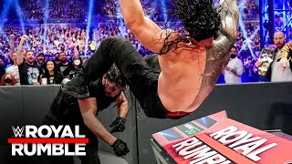 Rollins sends Reigns through announce table Shield-style: Royal Rumble 2022 (WWE Network Exclusive)