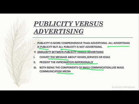 DIFFERENCE BETWEEN PUBLICITY AND ADVERTISING ADVERTISEMENT AND SALES ...