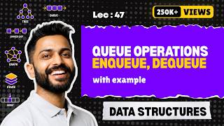 Lec-47: Enqueue(), Dequeue() & other Operations on Queue | Data Structure
