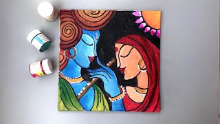 Shri Krishna & Radha - Canvas Painting